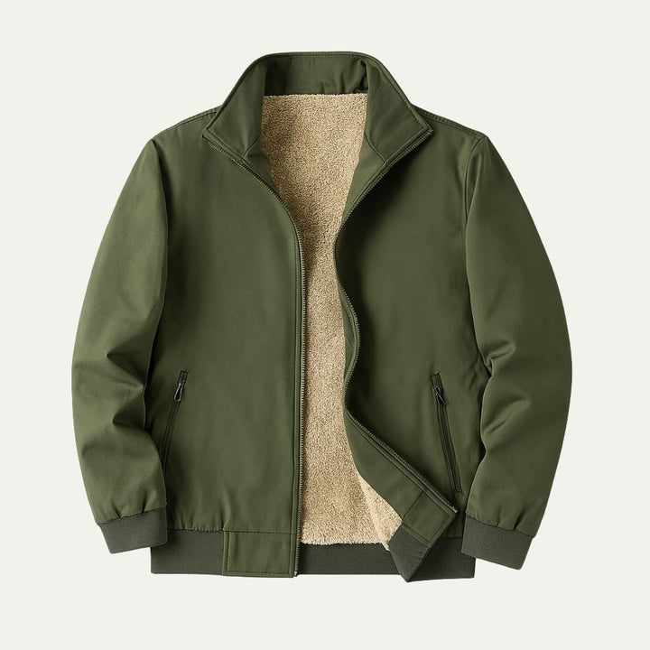 Mens Harrington Jacket Sherpa Lined Lightweight Full Zip