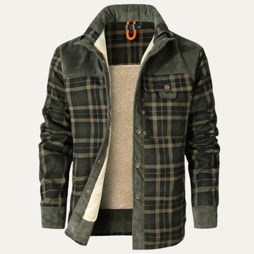 Mens Shirt Jacket Corduroy Yoke Fleece Lined Relaxed Fit