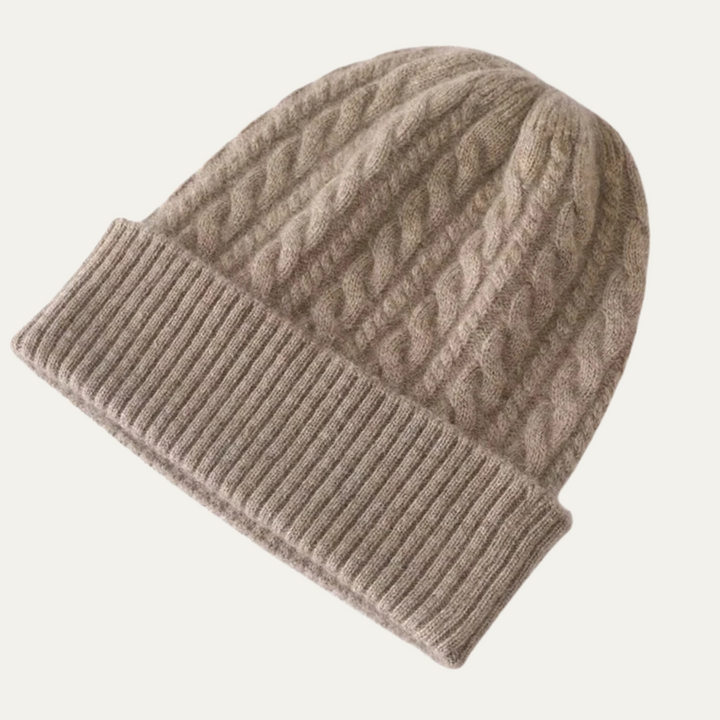 Mens Beanie Cashmere Ribbed Knit Classic Fit
