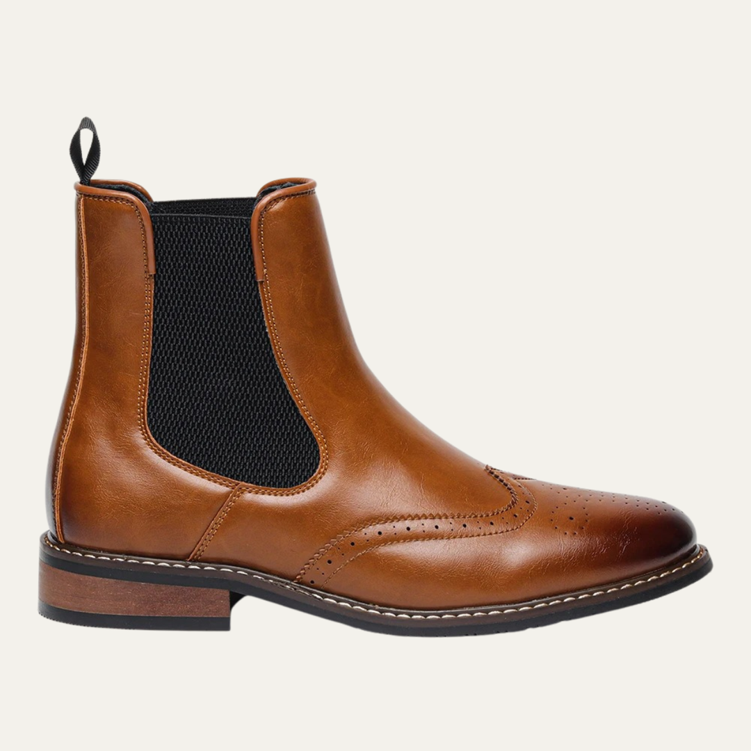 Mens Chelsea Boots Leather Classic Slip-On