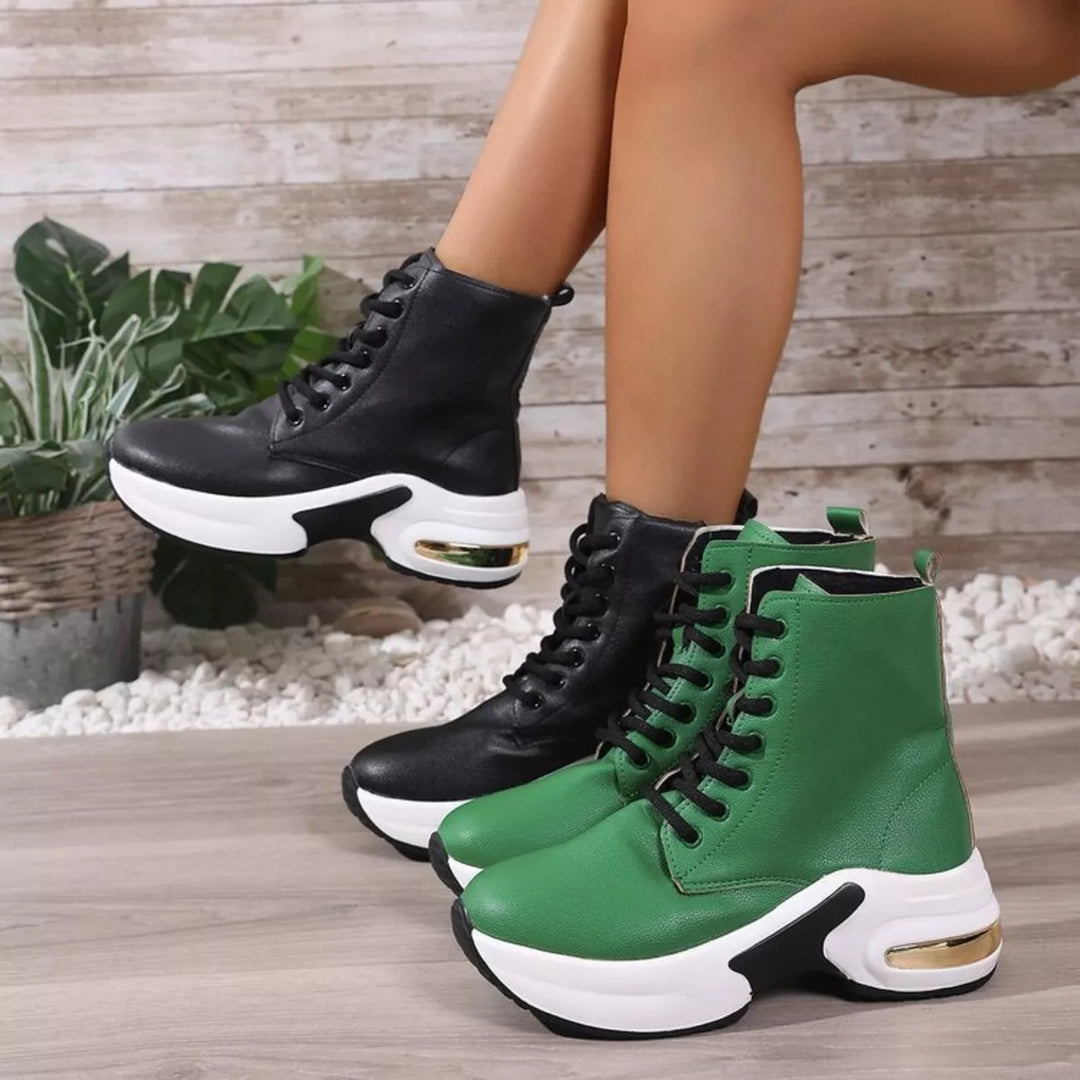 Womens Ankle Boots with Buckle High Heel - BritishMode
