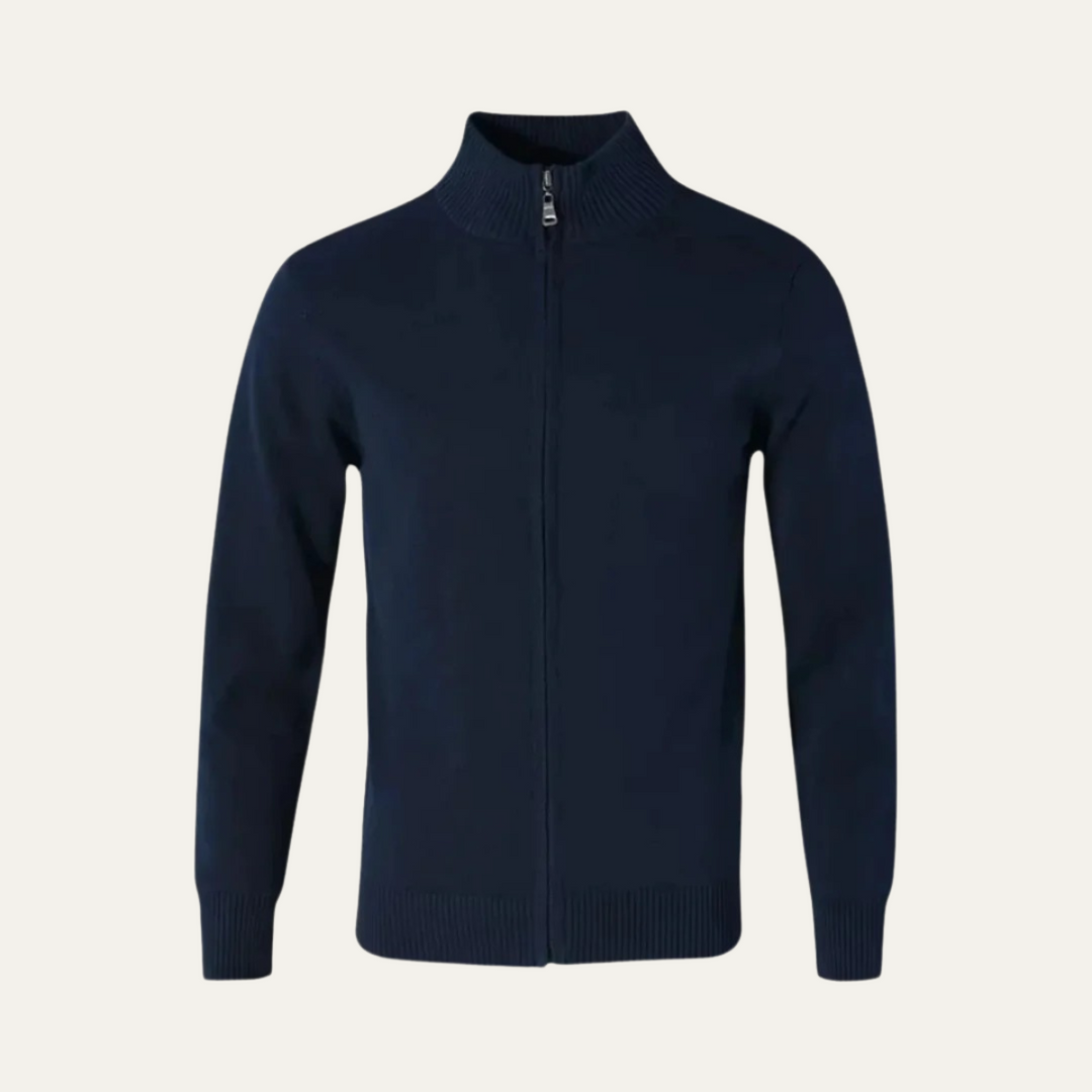 Mens Cashmere Knit Cardigan Zip Front - BritishMode