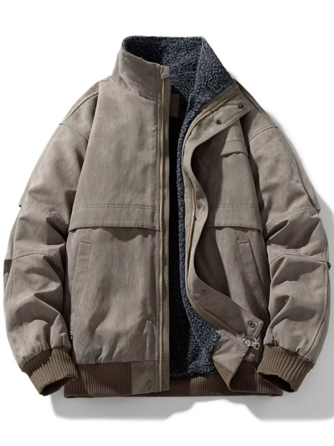 Mens Bomber Coat Sherpa Fleece Warm Fit
