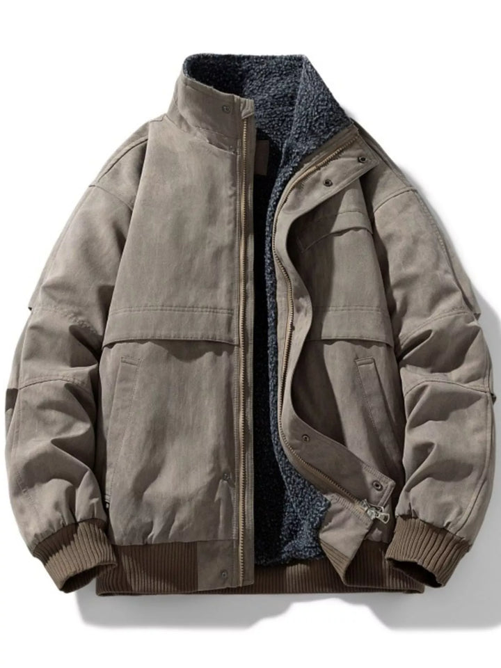 Mens Bomber Coat Sherpa Fleece Warm Fit