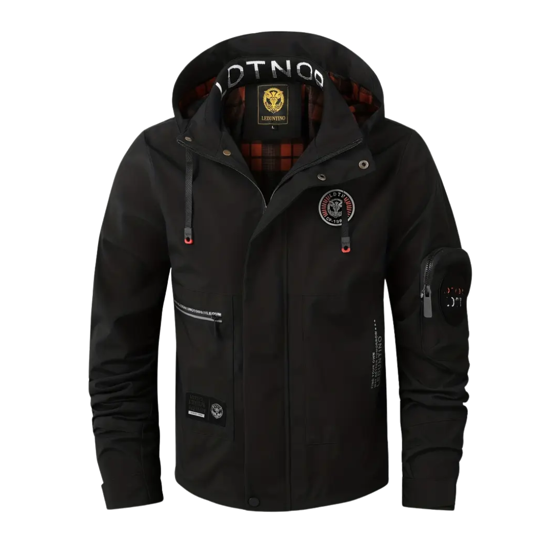 Mens Outdoor Jacket Waterproof Hooded Checked Lining - BritishMode