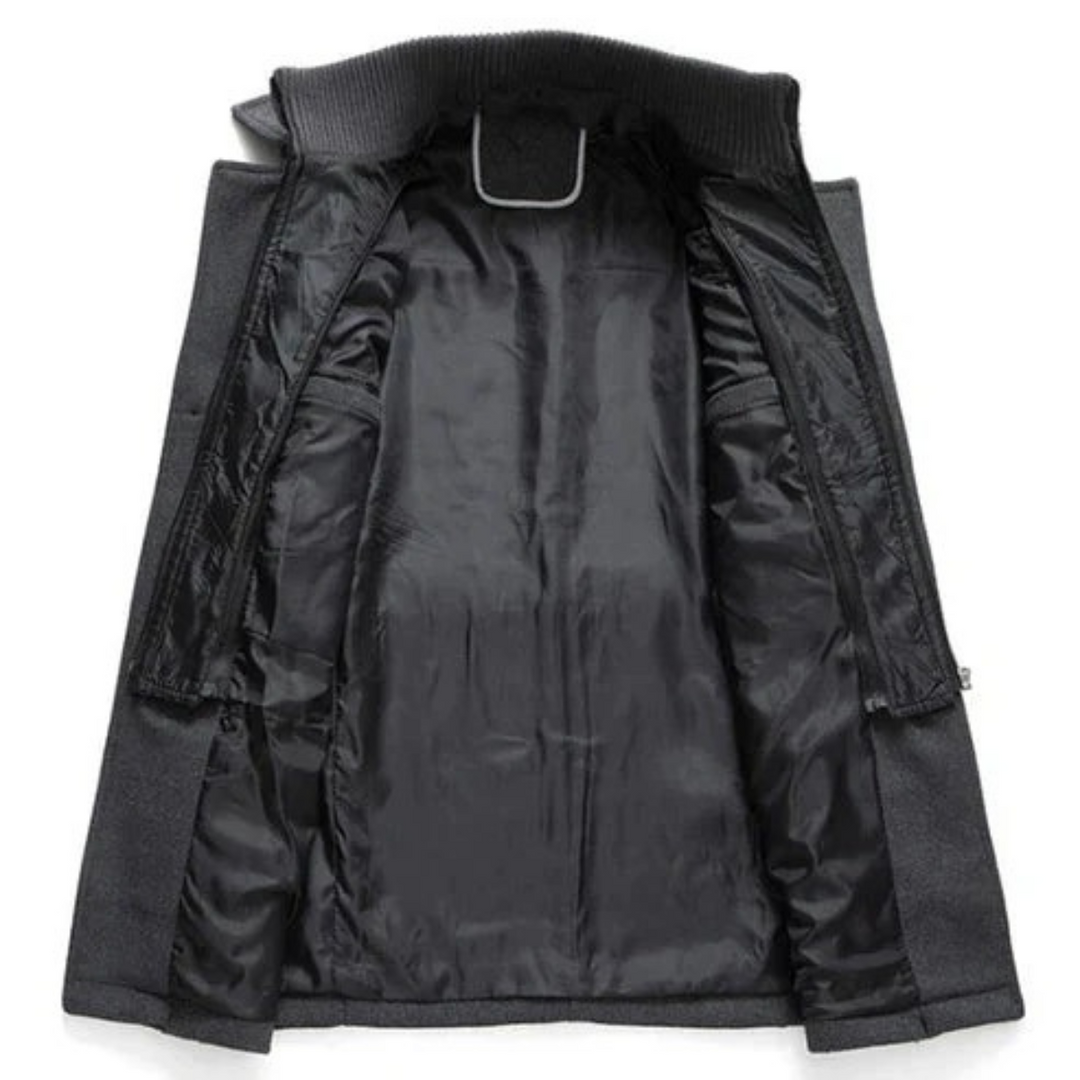 Mens Wool Blend Double Layer Coat Classic Fit