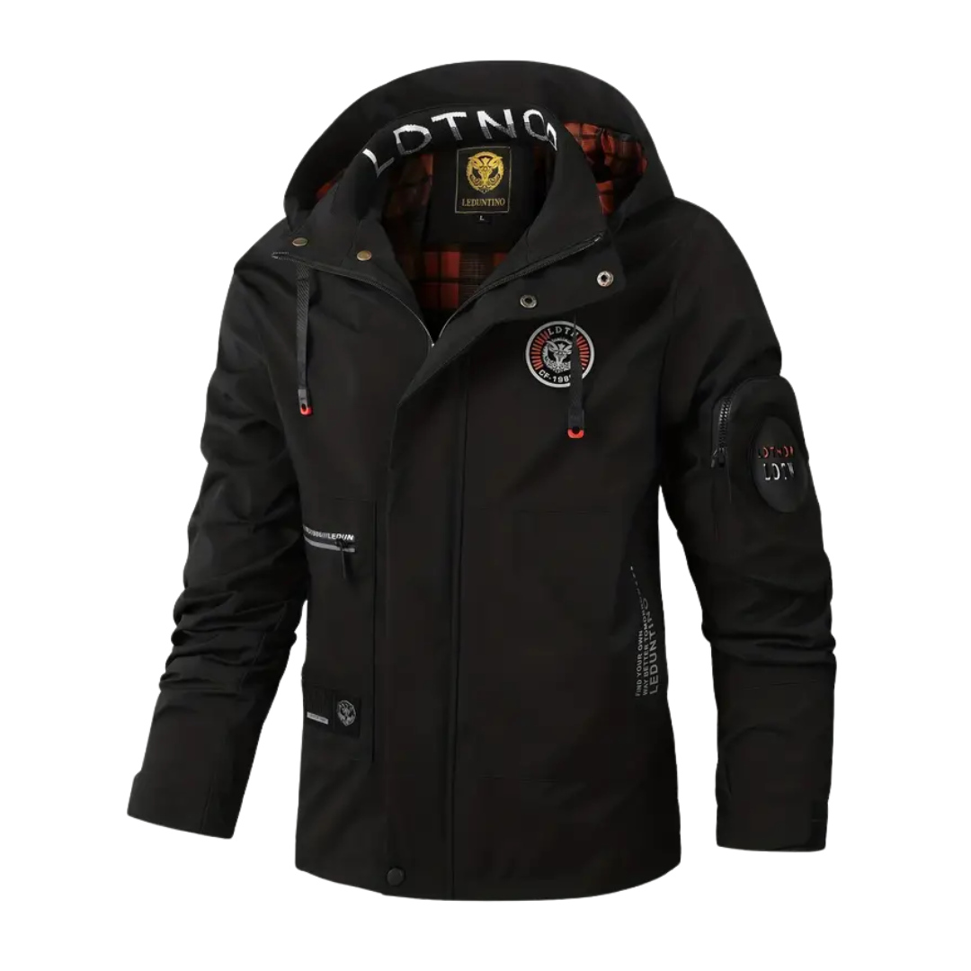 Mens Outdoor Jacket Waterproof Hooded Checked Lining