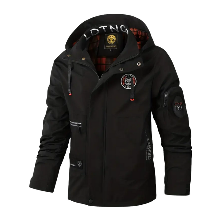Mens Outdoor Jacket Waterproof Hooded Checked Lining