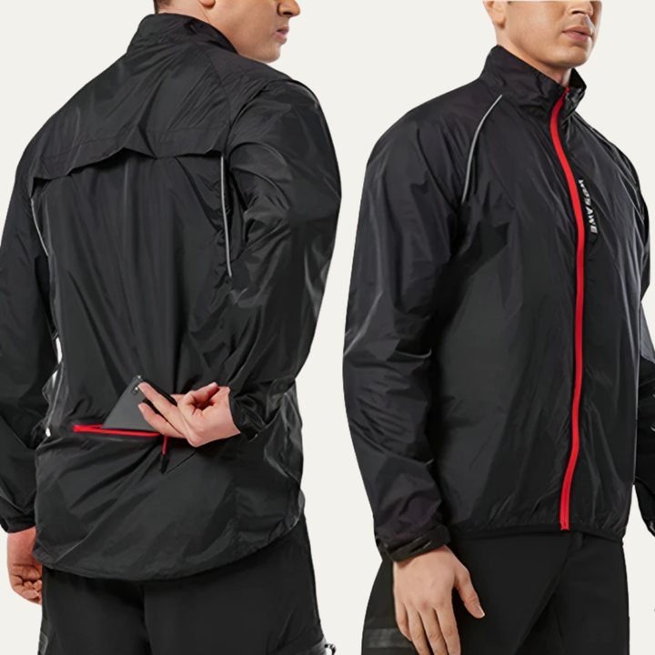 Mens Cycling Jacket Reflective High Collar Full Zip