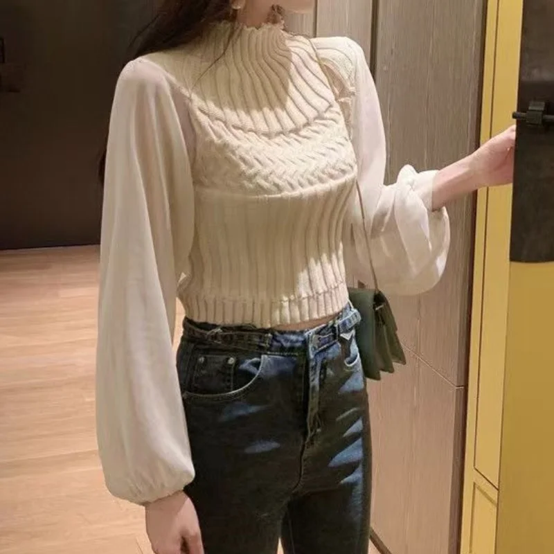 Womens Sweater Vest Turtleneck Warm Lightweight Sleeves - BritishMode