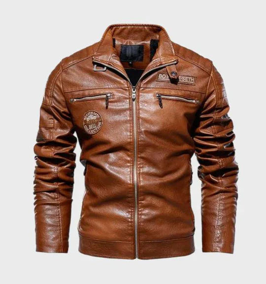 Mens Leather Jacket Classic Fit Timeless Style - BritishMode