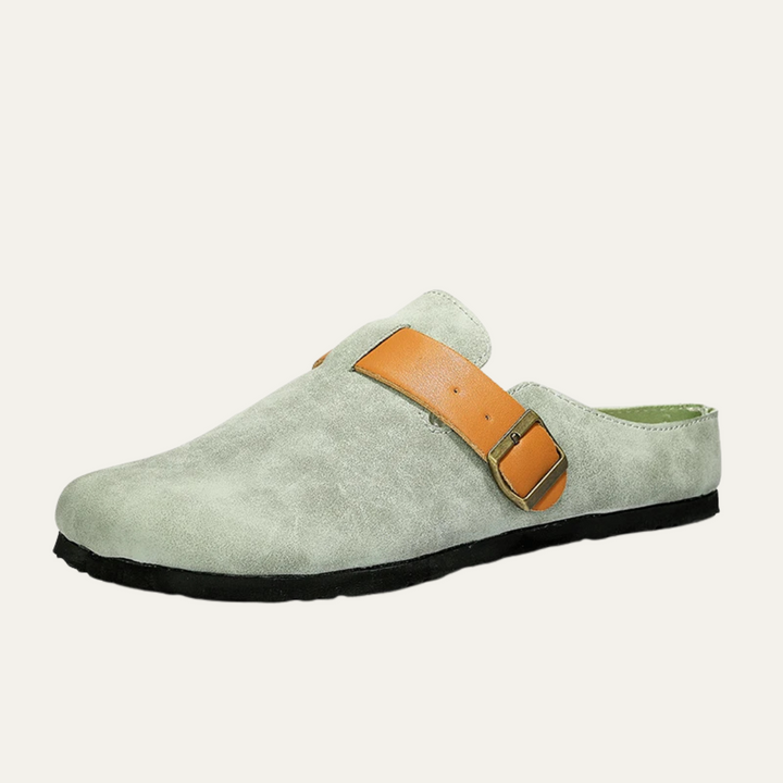 Mens Suede Moccasin Slippers Slip-On Buckle Style