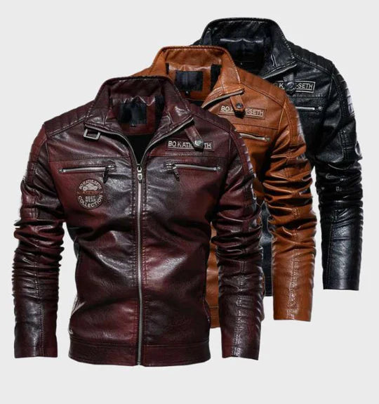 Mens Leather Jacket Classic Fit Timeless Style