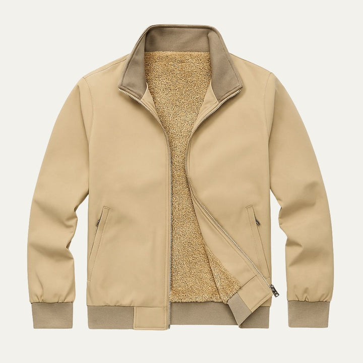Mens Harrington Jacket Sherpa Lined Lightweight Full Zip