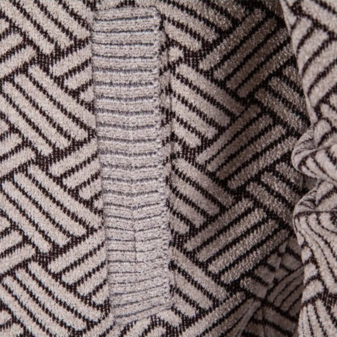 Mens Knit Jacket Diamond Pattern Stand Collar Elegant Fit
