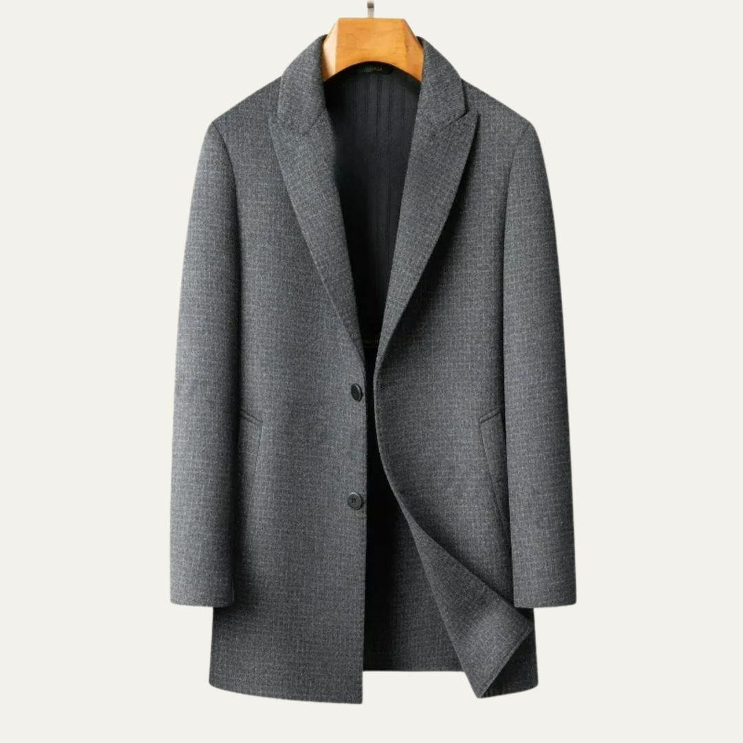 Mens Wool Overcoat Double-Faced Classic Fit
