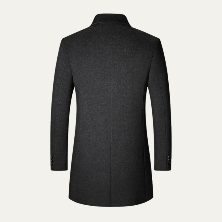 Mens Wool Blend Long Coat Warm Elegant Fit