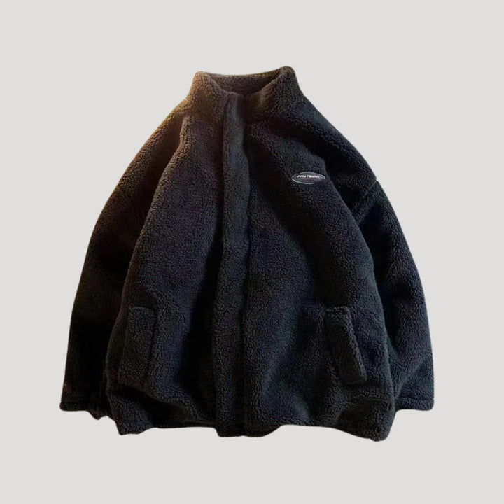 Womens Double-Sided Fleece Coat Heart Pattern