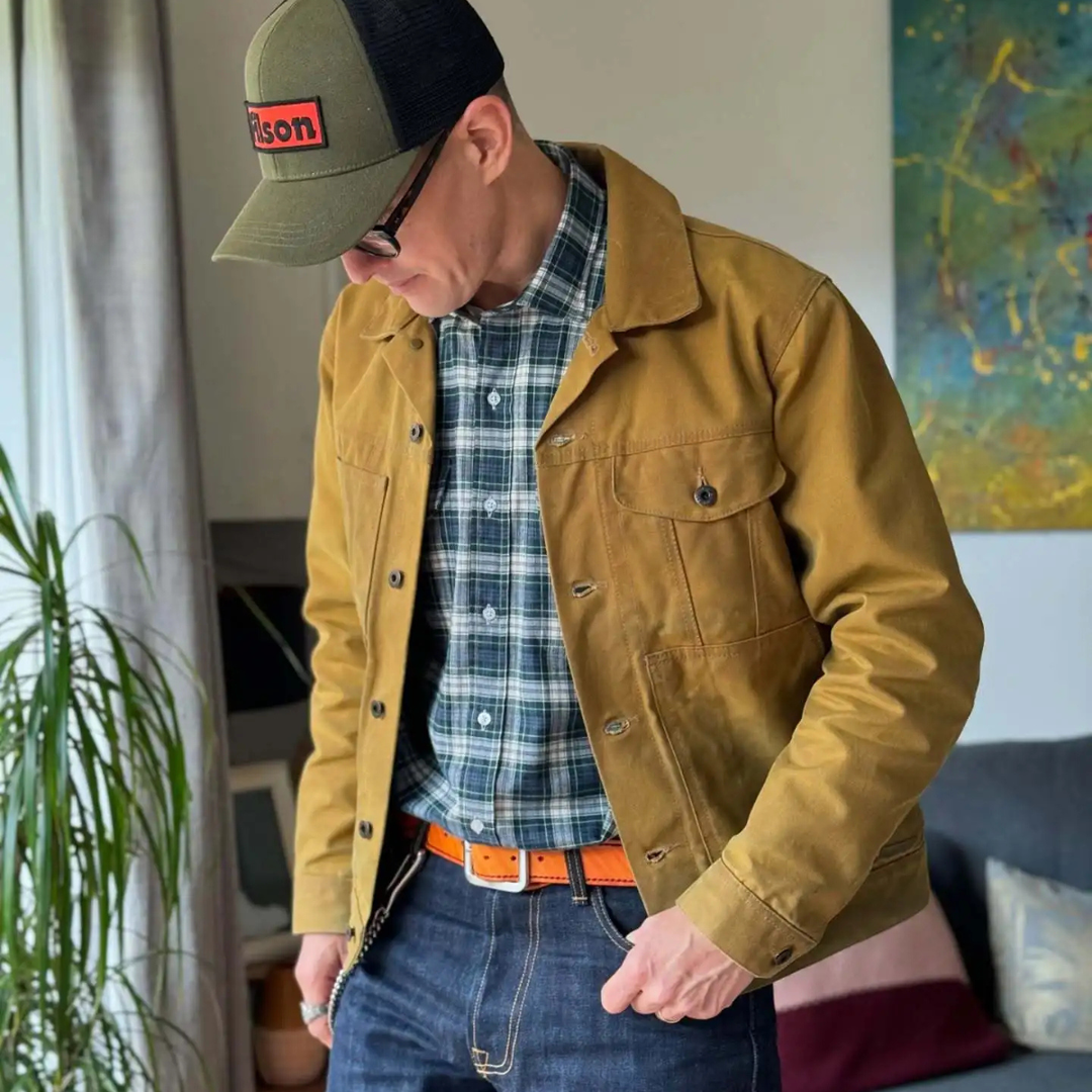 Mens Canvas Jacket Retro Ranch Style