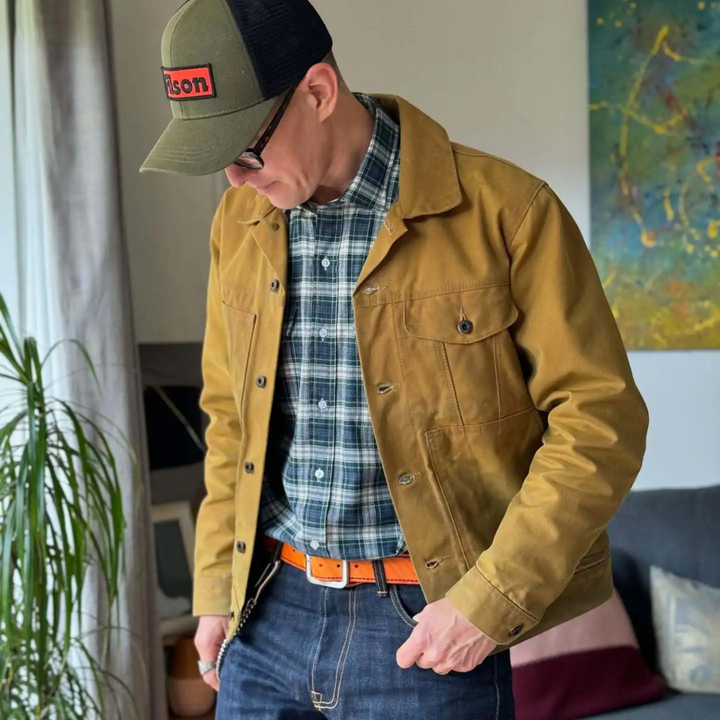 Mens Canvas Jacket Retro Ranch Style