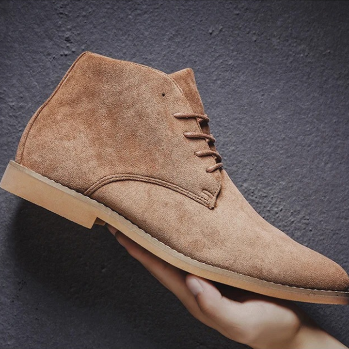 Mens Casual Suede Lace-Up Ankle Boots