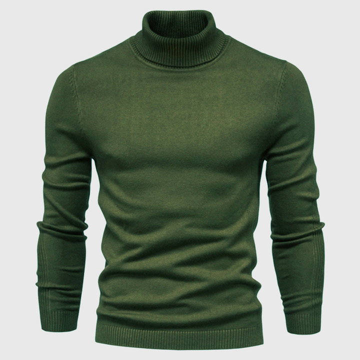 Mens Knit Turtleneck Sweater Plain Fit