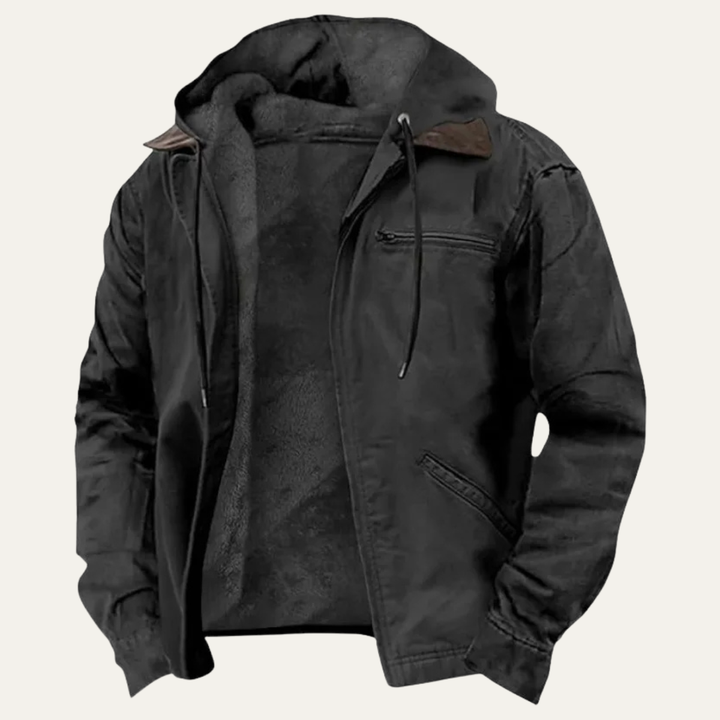 Mens Lightweight Hooded Jacket with Fleece Lining - BritishMode