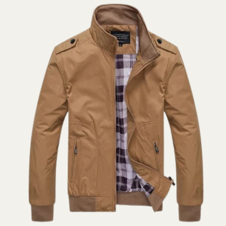 Mens Lightweight Bomber Jacket with Stand Collar