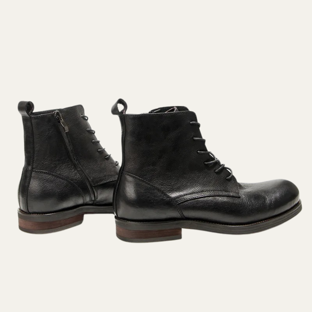 Mens Leather Casual Lace-Up Boots Retro Style