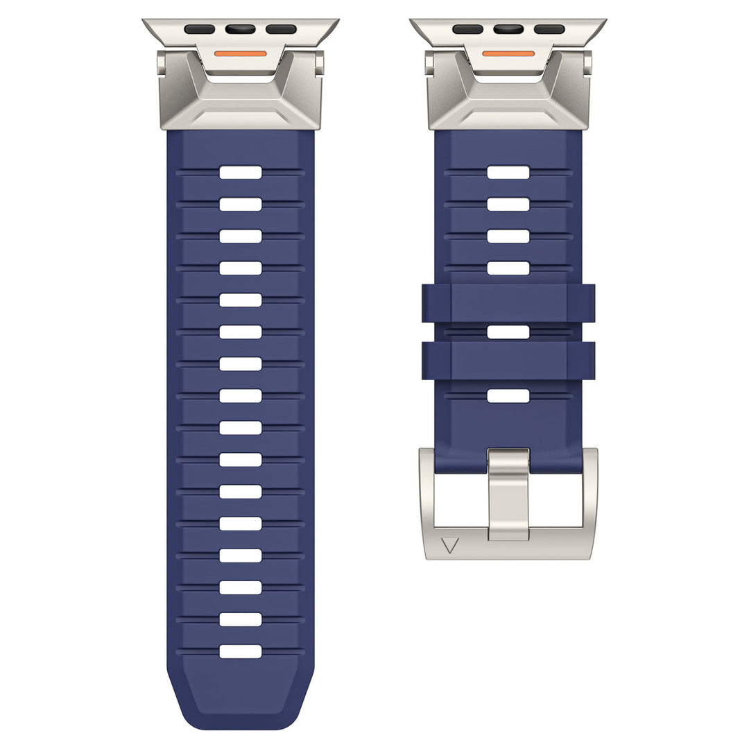 Unisex Apple Watch Strap Rubber Leather Hybrid Adjustable
