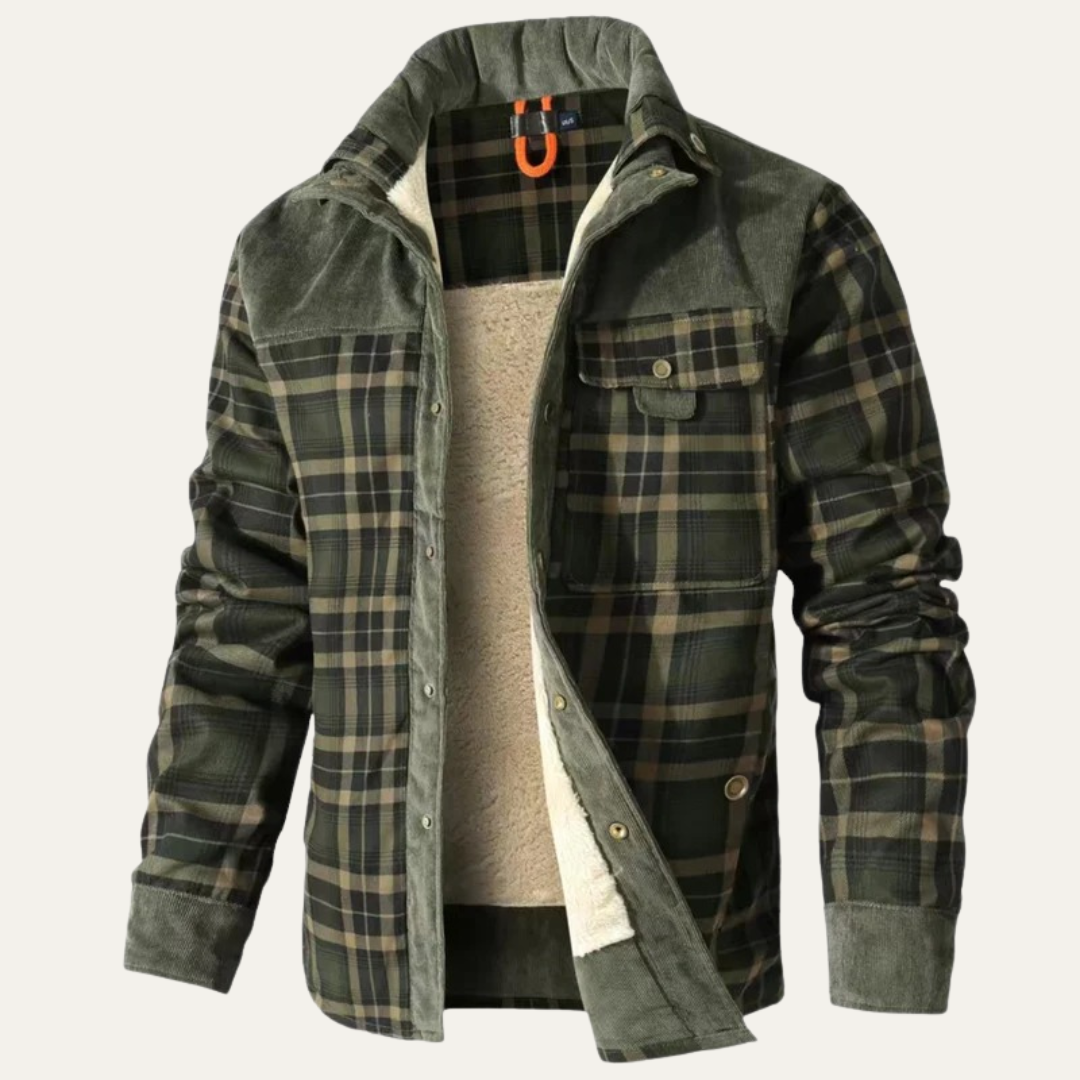 Mens Shirt Jacket Corduroy Yoke Fleece Lined Relaxed Fit