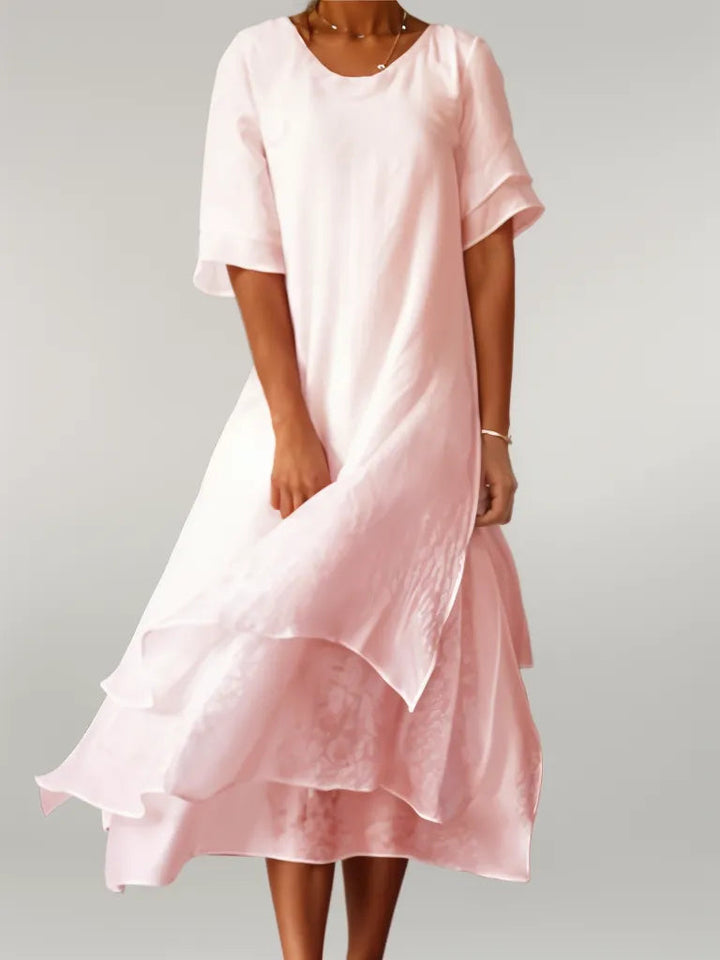 Womens Midi Dress Cotton Comfortable Fit - BritishMode