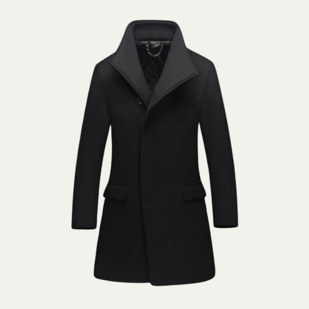 Mens Single-Breasted Winter Jacket Elegant Fit