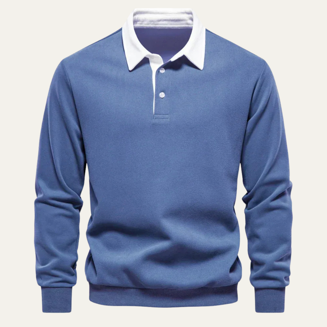 Mens Long Sleeve Polo Shirt Classic Knit - BritishMode
