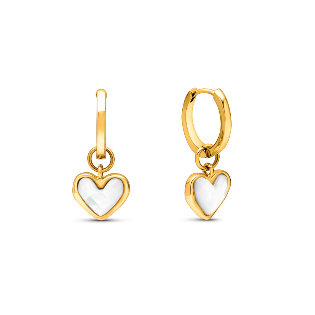 Womens Quartz Heart-Shaped Earrings Stud Style - BritishMode