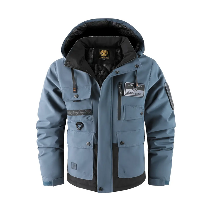 Mens Outdoor Jacket Padded Removable Hood