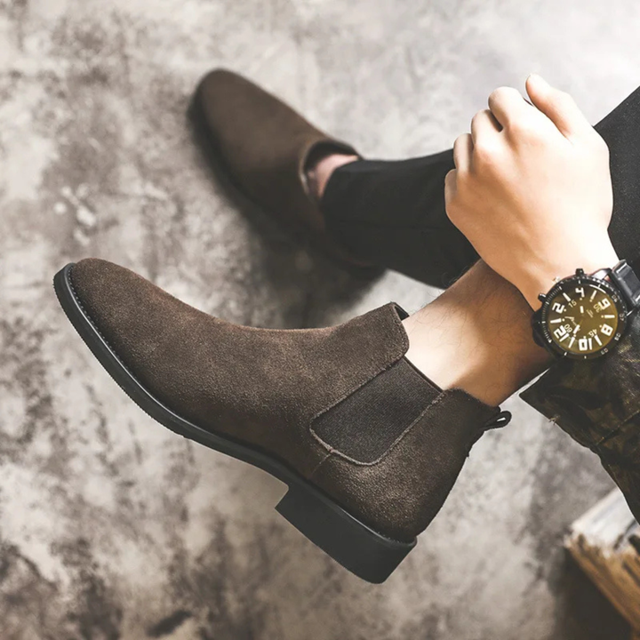Mens Chelsea Boots Suede Ankle Smart Design