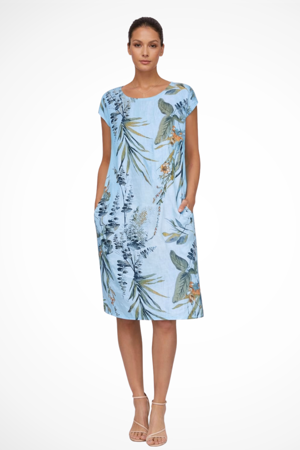 Womens Summer Dress with Floral Print and Lightweight Fabric