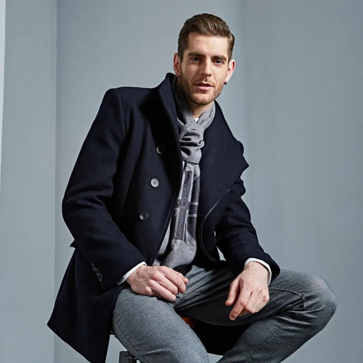 Mens Single-Breasted Winter Jacket Elegant Fit