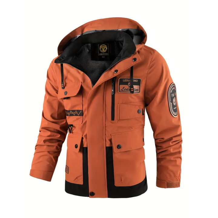 Mens Outdoor Jacket Padded Removable Hood