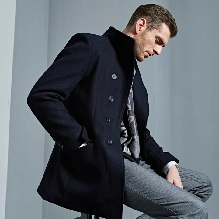 Mens Single-Breasted Winter Jacket Elegant Fit