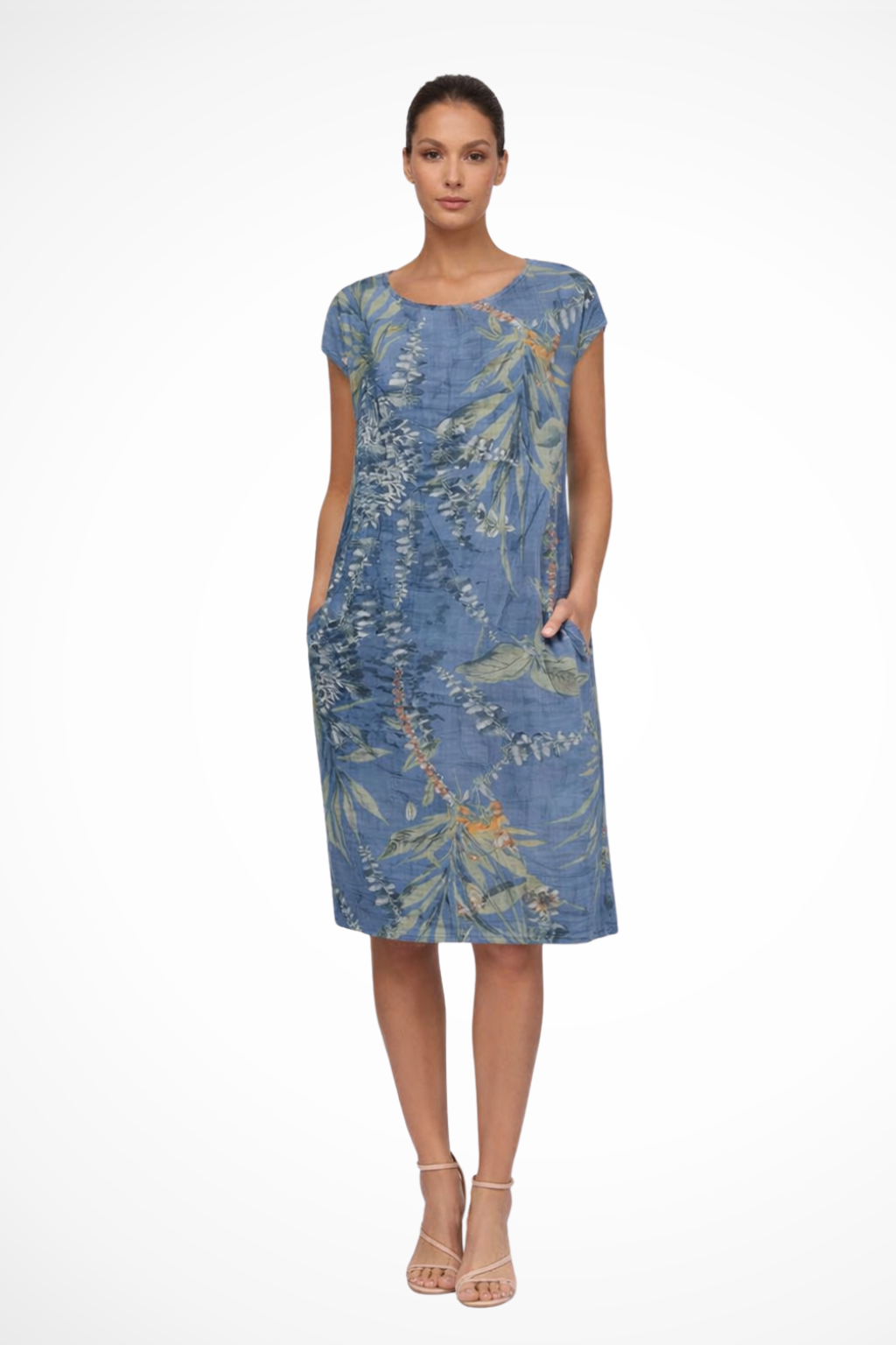 Womens Summer Dress with Floral Print and Lightweight Fabric