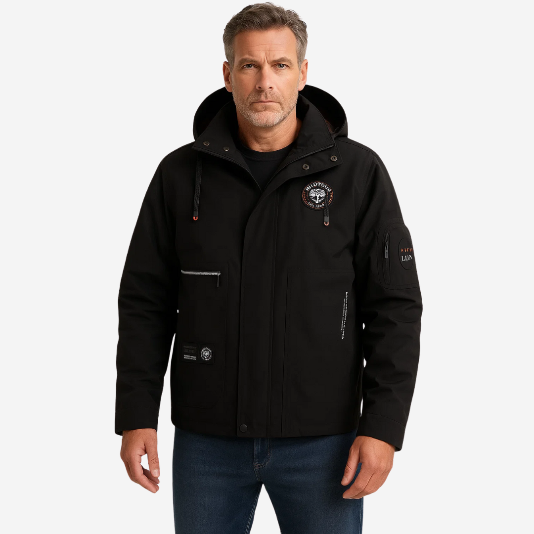 Mens Outdoor Jacket Waterproof Hooded Checked Lining