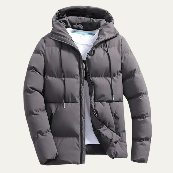 Mens Quilted Puffer Jacket with Hood Warm Fit - BritishMode