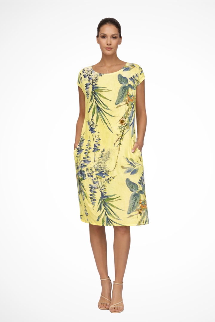 Womens Summer Dress with Floral Print and Lightweight Fabric