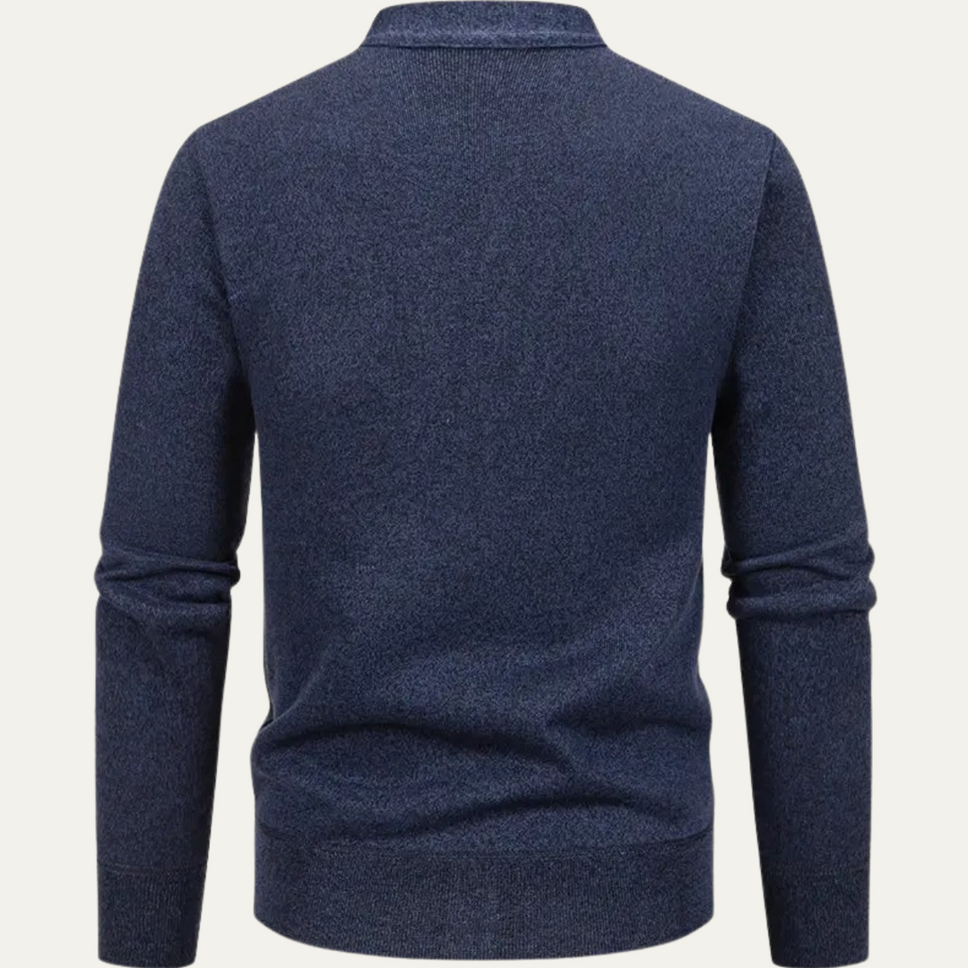 Mens Knit Cardigan Button-Up Casual with Pockets