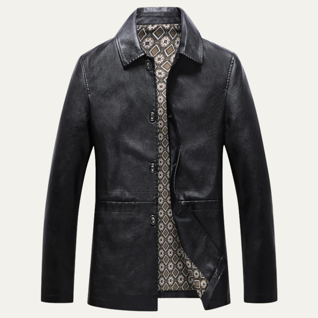 Mens Faux Leather Jacket Smart Casual Fit - BritishMode