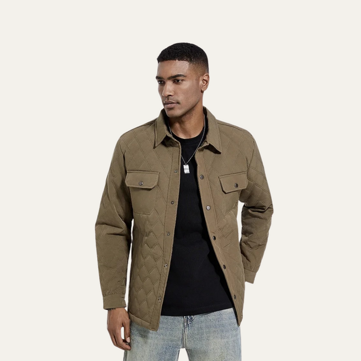 Mens Quilted Jacket Lightweight Casual Fit
