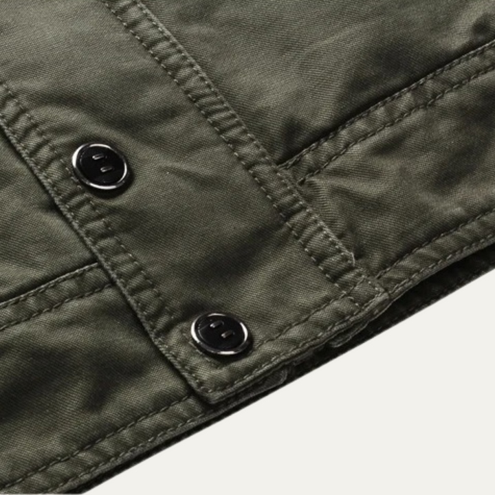 Mens Cargo Jacket Cotton Pockets Trendy Fit