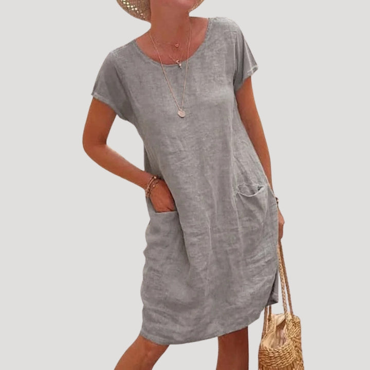 Womens Midi Dress Comfortable Short Sleeve Summer